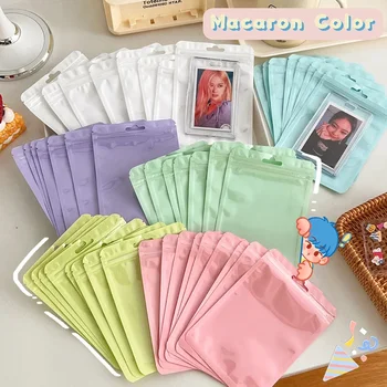 10 шт. прозрачных самоуплотняющихся пакетов цвета Macaron для ювелирных изделий, косметических упаковочных пакетов, пластиковой герметичной сумки-органайзера