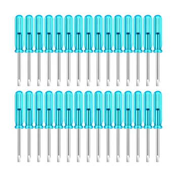 100 Шт Мини-Отвертка 2,0 мм с Синей Ручкой для Часов, Мобильного Телефона, Жесткого диска, Камеры, Инструмента Для Ремонта Ноутбуков (С прорезями)