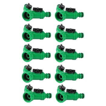 10шт 20/25 мм Внутренняя резьба 2-ходовой водяной клапан Переключатель контроллера системы полива Зеленый