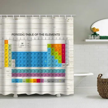 180x180 см Периодическая таблица химических элементов Занавеска для душа в ванной на тему науки и образования Фоновая ткань с крючком