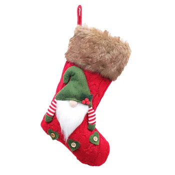 1шт Рождественские Безликие Чулки Санта Клауса Рождественский Носок Подарочный пакет Декоративная Подвеска