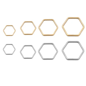 20 штук геометрических латунных подвесок с шестигранником, геометрическая пустотелая рамка, пустой соединитель, подвеска, компоненты для изготовления ювелирных изделий своими руками