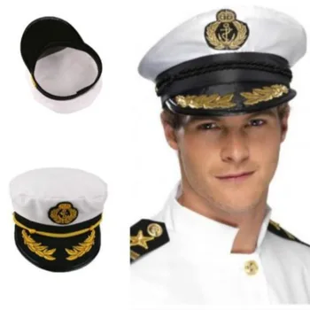 2020 Новая Винтажная шляпа для вечеринки для взрослых, маскарадное платье Унисекс, Белый Регулируемый Шкипер, моряки, капитан Военно-морского флота, Гребля на лодках, Военная шляпа, Кепка