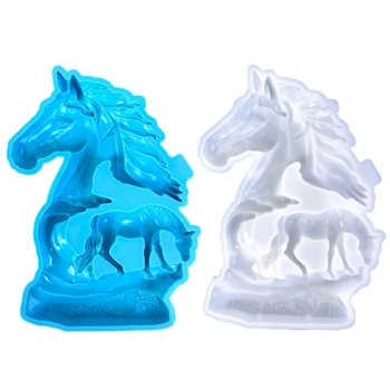 2024 Новая форма для полых скульптур лошадей, которую легко демонтировать, Силиконовая форма для изготовления украшений для статуй лошадей для энтузиастов DIY