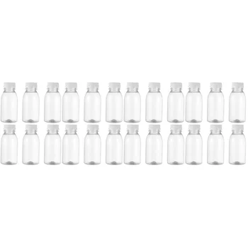 24 Шт Холодильник Для Молочных Бутылок Многоразовые Бутылки Для Сока Пустые Пластиковые Маленькие Мини-Контейнеры Для Холодильника Для Домашних Животных Детская Вода с Крышками