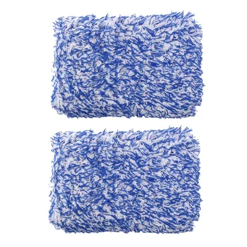2X Салфетка для чистки автомобилей высокой плотности, Супер Мягкая Салфетка для мытья автомобилей, полотенце для мытья автомобилей из микрофибры, Губчатый блок синего цвета