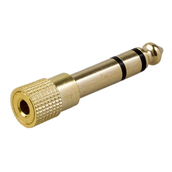 3X Качественный адаптер для наушников Stereo Goldplug 1/4 дюйма (6,3 мм) для мужчин и 1/8 дюйма (3,5 мм) для женщин