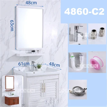 4860C-2 / 4870C-2 Мини-настенный шкаф для умывальника, Керамический стол для мытья, шкаф для ванной комнаты, Небольшой Алюминиевый шкаф с зеркалом