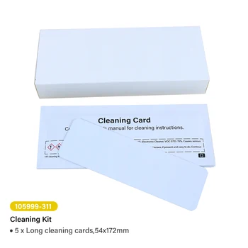 5 шт./лот 105999-311 длинный набор чистящих карточек для принтеров zebra ZC100 ZC300 card