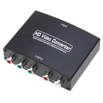 HD 1080P HDMI-совместимый с 5 RCA RGB компонентный адаптер YPbPr для видео-R / L аудио конвертера