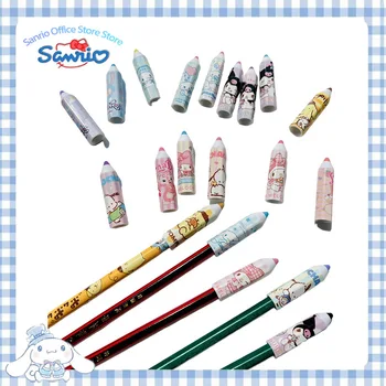 Sanrio Канцелярский колпачок для карандаша, кавайный защитный рукав, удлинитель для колпачка для студенческой ручки, мультяшный чехол для карандаша, школьные принадлежности