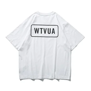 WTAPS Мужская одежда Свободная футболка С простым буквенным принтом Модные топы WTVUA Летние Из чистого хлопка с коротким рукавом Y2K