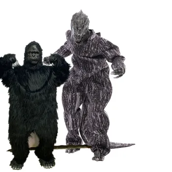 Ye's WOW！Горячая распродажа одежды для косплея горилл и динозавров-монстров на Хэллоуин, унисекс, забавный костюм героя Годзиллы для вечеринки