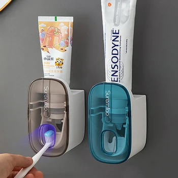 Автоматический дозатор зубной пасты, Настенное крепление, Аксессуары для Соковыжималки зубной пасты в ванной, Водонепроницаемый Пылезащитный Держатель для зубной пасты