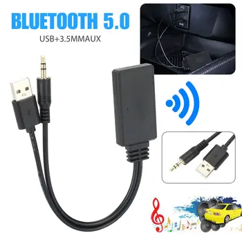 Адаптер приемника Bluetooth 5.0, разъем USB 3,5 мм, стереозвук, автомобильный адаптер беспроводной колонки, прием музыки в формате HD для автомобильного динамика AUX.