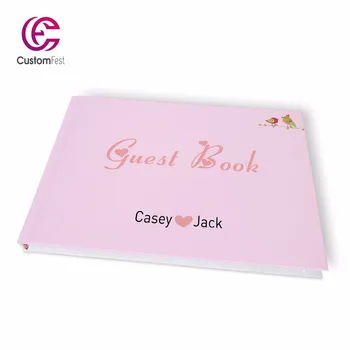 Бесплатная доставка Свадебная Розовая целующаяся птица персонализированная Гостевая книга GB006V