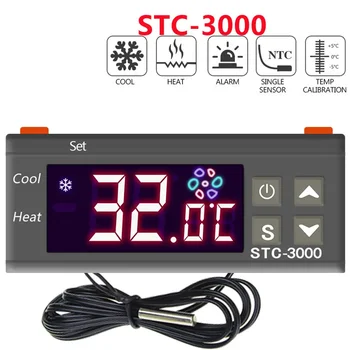 Бесплатная доставка Цифровой термостат STC-3000 Регулятор температуры, датчик термометра, гигрометр 12V 24V 220V