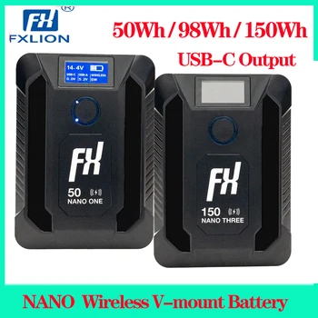 Беспроводной V-Образный аккумулятор FXlion NANO с Выходом для Беспроводной Зарядки 14,8 В Портативный Блок питания для Телефона с Выходом USB-C 50/98/150 Втч
