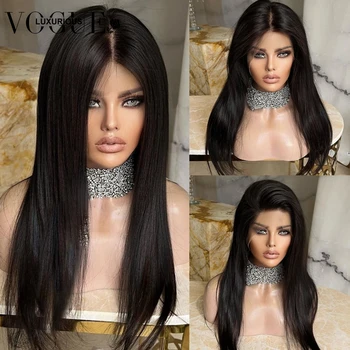 Бразильские Натуральные Волосы Virgin Human Hair Full Lace Женские Парики в Продаже Натуральный Черный 1B Цветной Прямой Парик 150% Плотности с Линией Роста Волос Младенца