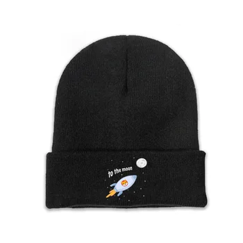 В космосе Skullies Beanie Crypto Shiba Inu Coin Вязаная шапочка для мужчин и женщин, теплые шапки для катания на лыжах.Походные уличные эластичные шляпы без полей