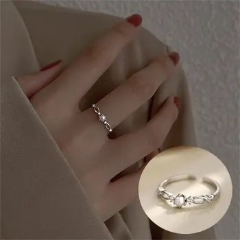 Винтажное кольцо с имитацией жемчуга и горного хрусталя для женщин, Роскошные Аксессуары для пальцев, Модные украшения, Изысканное Обручальное кольцо, Элегантные подарки