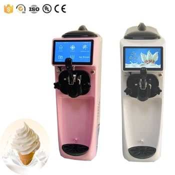 Высококачественная коммерческая машина для производства мороженого с сенсорным экраном, интеллектуальная настольная машина для производства мягкого мороженого One Flavor