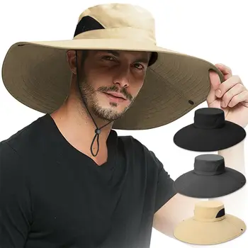 Горячая мужская 15-сантиметровая рыбацкая шляпа с широкими полями, уличная Водонепроницаемая солнцезащитная шляпа, альпинистская кепка, Модная Панама, рыболовные шляпы Унисекс