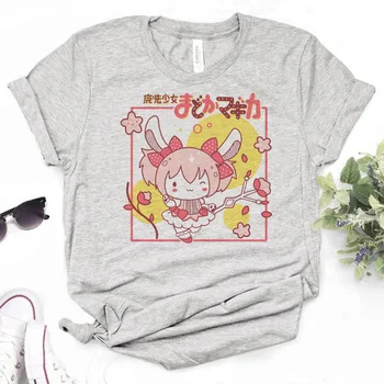 Женская футболка Madoka Magica, забавные футболки с аниме harajuku, графическая одежда для девочек