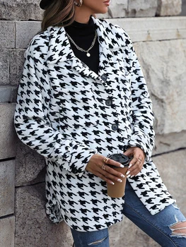 Женские осенние фланелевые куртки Louatui, Повседневная рубашка в клетку с длинным рукавом и пуговицами, Зимние Теплые куртки