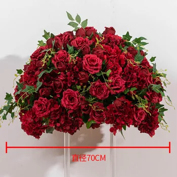 имитация бала с гортензией и розами, украшение свадебного стола в западном стиле, оформление витрины выставочного зала, цветочный бал, шелковый цветок