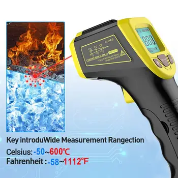 Инфракрасный термометр Не для измерения температуры человека бесконтактный Цифровой пирометр Лазерный Термометр 32104F
