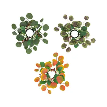 Искусственные листья эвкалипта Кольцо для свечи Венок Декор стола ручной работы на весну Лето Прочный Легкий Многоцелевой Многоразовый
