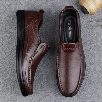Итальянская Высококачественная Мужская обувь из натуральной кожи, Модные Лоферы, Мужская Рабочая Деловая обувь, Официальная обувь для интервью