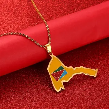 Карта Эритреи и Подвесные Ожерелья с Флагом для Женщин, Ювелирные Изделия для Девочек, Африканская Карта Эритреи