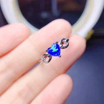 Кольцо с натуральным голубым опалом в форме сердца FS 6*6 из стерлингового серебра S925 пробы для женщин, очаровательные свадебные украшения для вечеринок, Законодатель моды