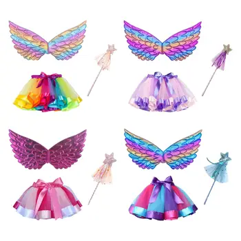 Комплект костюмов феи для девочек с крылышком и палочкой для балетных танцев, косплей для детей, дети