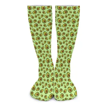 Лаймово-зеленые носки с авокадо, чулки для отдыха с фруктовым принтом, качественные носки для скалолазания для девочек, нескользящие носки с весенним принтом