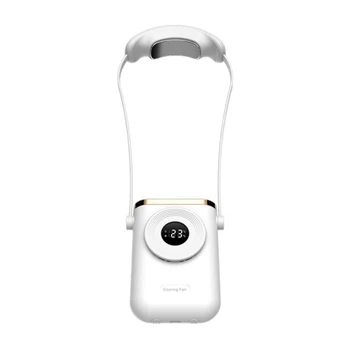 Мини-шейный вентилятор, портативный безлопастный USB-аккумулятор, спортивные вентиляторы без звука для улицы, отдельный полупроводниковый вентилятор охлаждения, белый