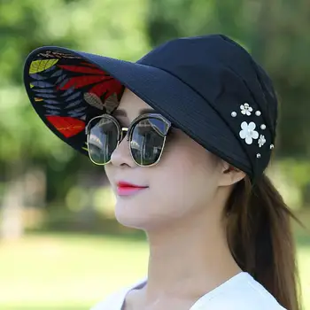 Модная женская солнцезащитная шляпа, портативная универсальная солнцезащитная шляпа, складная женская кепка