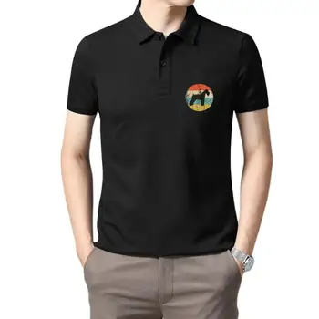 Мужская одежда для гольфа, толстовки с изображением силуэта собаки-ризеншнауцера в стиле ретро - Новая футболка-поло для мужчин