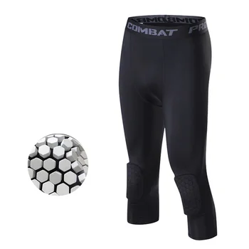 Мужские леггинсы, спортивные штаны для бега из лайкры длиной 3/4, компрессионные колготки для тренировок в тренажерном зале, противоударные колготки для фитнеса для мужчин