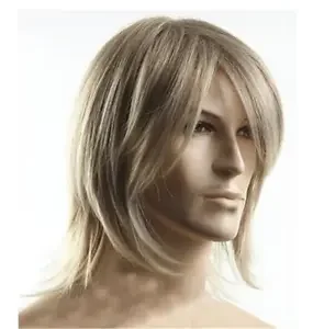 Мужской парик Короткий повседневный светло-коричневый прямой парик из человеческих волос