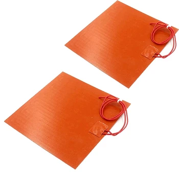 Нагревательные коврики для выпечки из 2 частей, Электрическое одеяло, гибкий коврик 12 В 30 Вт, Максимальная температура 200 ℃ (100x100 мм)