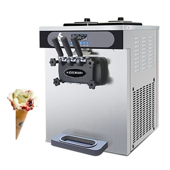Настольный Электрический автомат для приготовления мороженого с 3 вкусами, Производители мягкого мороженого, Оборудование для замораживания Сладких рожков, Торговый автомат 220 В
