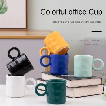 Новая большая ушная кружка Nordic Ceramic Coffee Cup Керамика и гончарные изделия Милые кружки Бесплатная доставка Персонализированный подарок для кофейных чашек Tea Go
