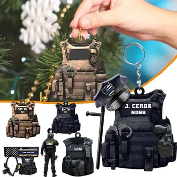 Новый полицейский подарочный брелок для ключей, креативный акриловый плоский рюкзак (купите один, получите один бесплатно)