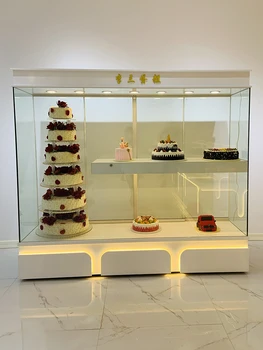 Пекарня пекарня торт ко дню рождения витрина из цельного дерева железная витрина стеклянная реклама
