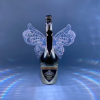Перезаряжаемый светодиодный стробоскопический жезл, светящиеся крылья, лампы для вспышки шампанского, флешка, украшение бутылки для вина