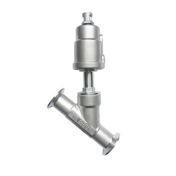 Пневматический быстросъемный угловой седельный клапан DN15 из нержавеющей стали, нормально закрытый седельный клапан, уплотнение из ПТФЭ