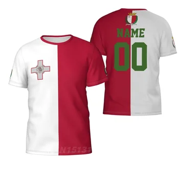 Пользовательское название, номер, Футболки с флагом страны Мальта, Одежда, футболки, мужские и женские футболки, топы для футбольных фанатов, подарок, размер США
